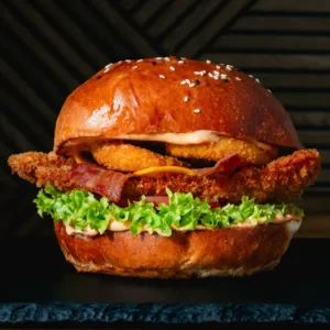Legfinomabb, ropogós rántott csirkés hamburger, saját bucival, csepelen